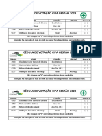 Cédula de Votação Cipa Gestão 2023