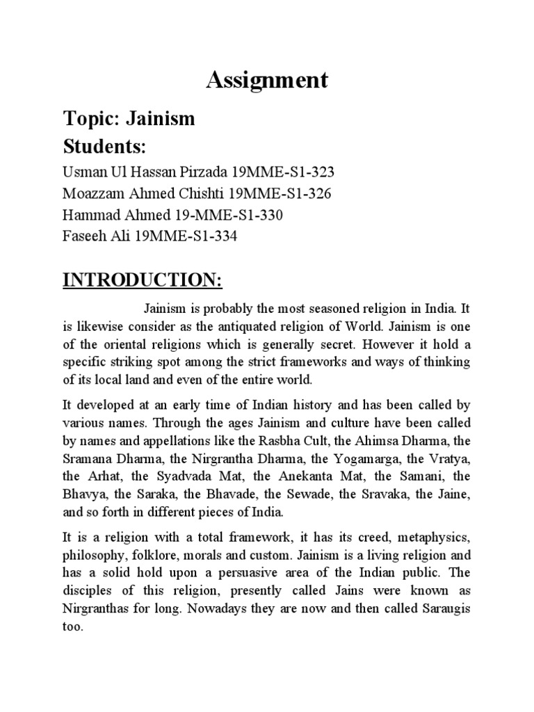 Jainism Assignment | Download Free PDF | Karma | Vedas