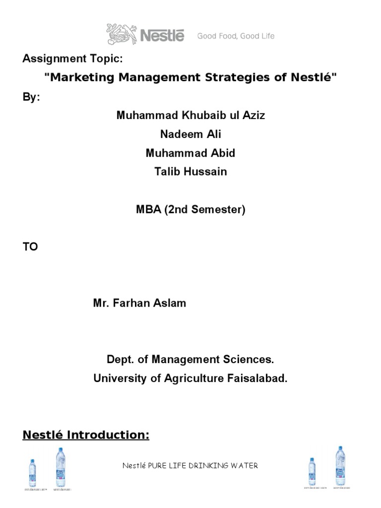 Marketing assignment on nestle