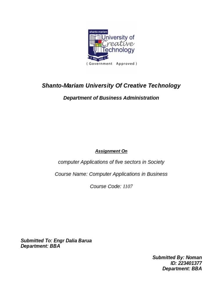 Computer Applications in Business Assignment | PDF