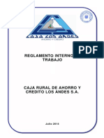 Reglamento interno de trabajo Caja Rural de Ahorro y Crédito Los Andes