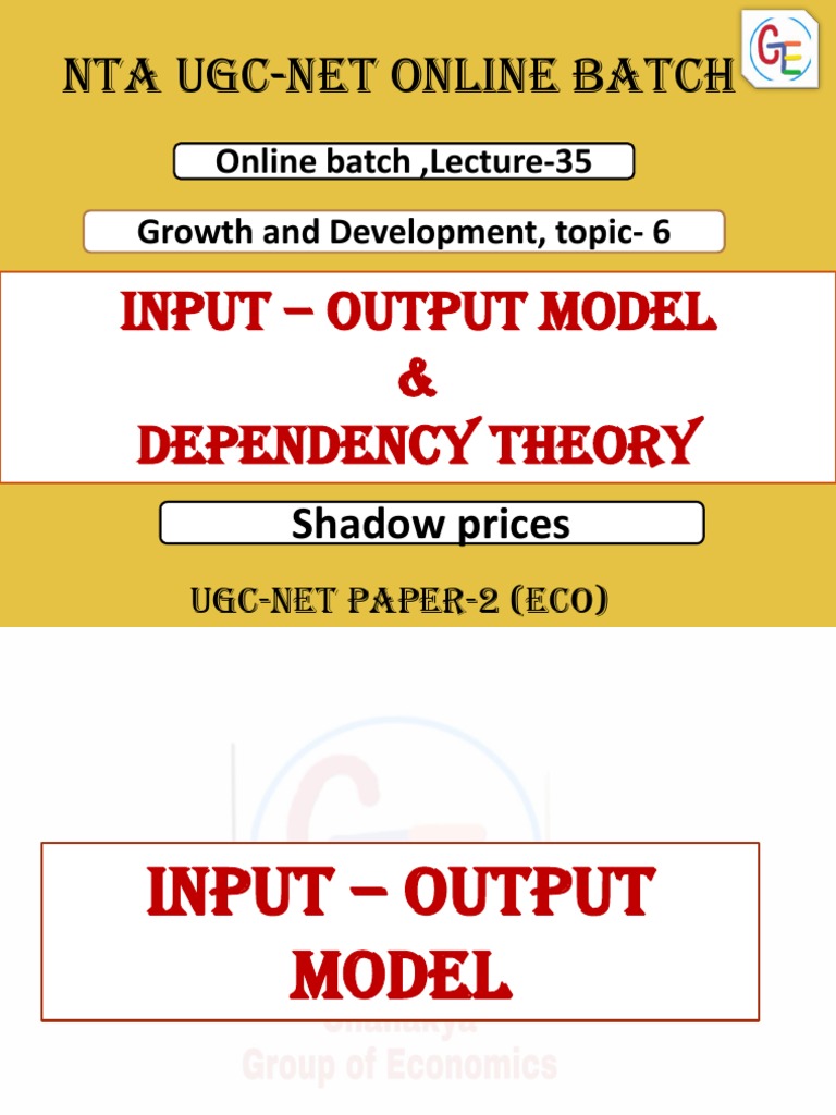 Grwoth Dev 6 Input Output Model | Download Free PDF | Input–Output ...