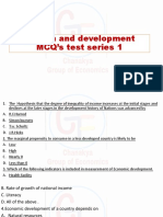 MCQ Test on Growth and Development
