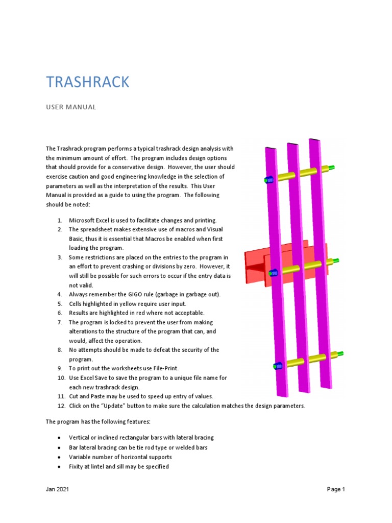 Trashrack 2021 Manual | PDF | Strength Of Materials | Beam (Structure)