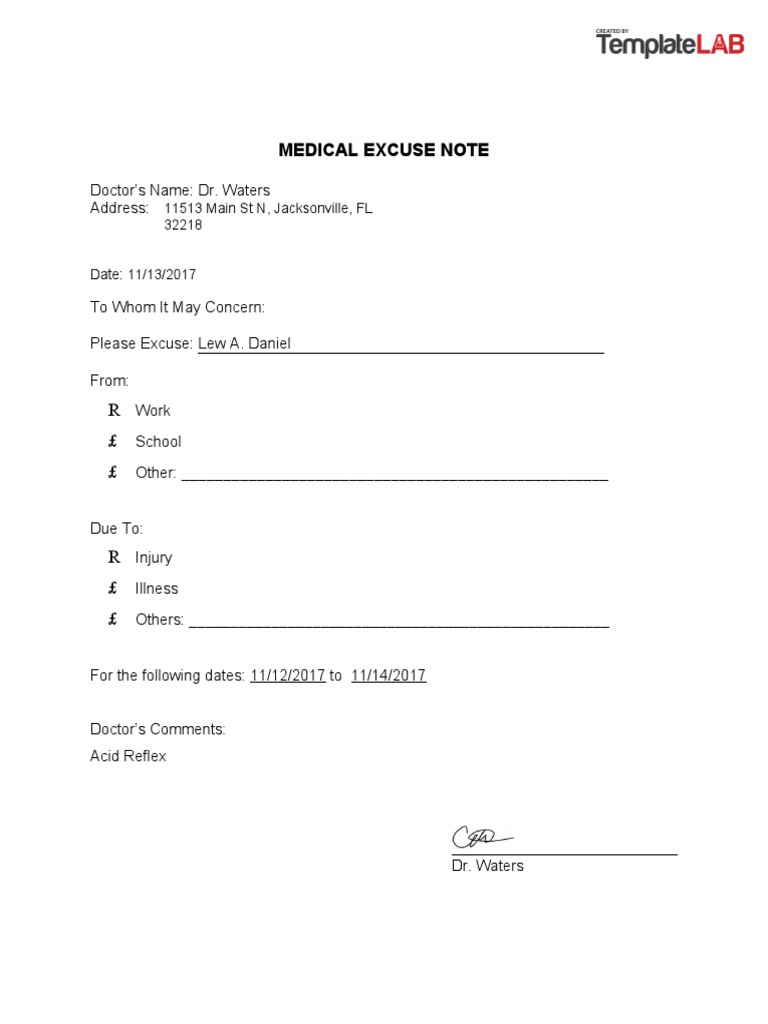 Doctor Note Template V01 | PDF