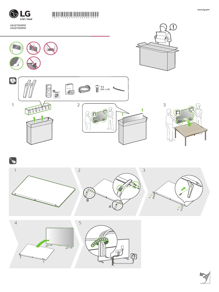 Guia de Instalacion 43UQ7500PSF | PDF