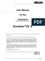 Euroklav 23 S: User Manual For The Autoclave