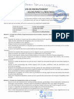 Avis de Recrutement Assistant Logistique