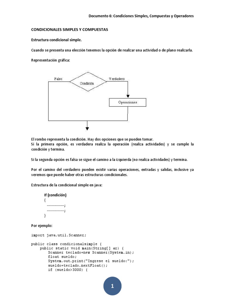 Condicionales y Operadores en Java | PDF | Java (lenguaje de ...