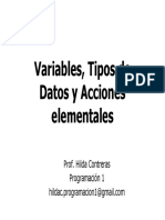 Algoritmos, Variables y Tipos de Datos