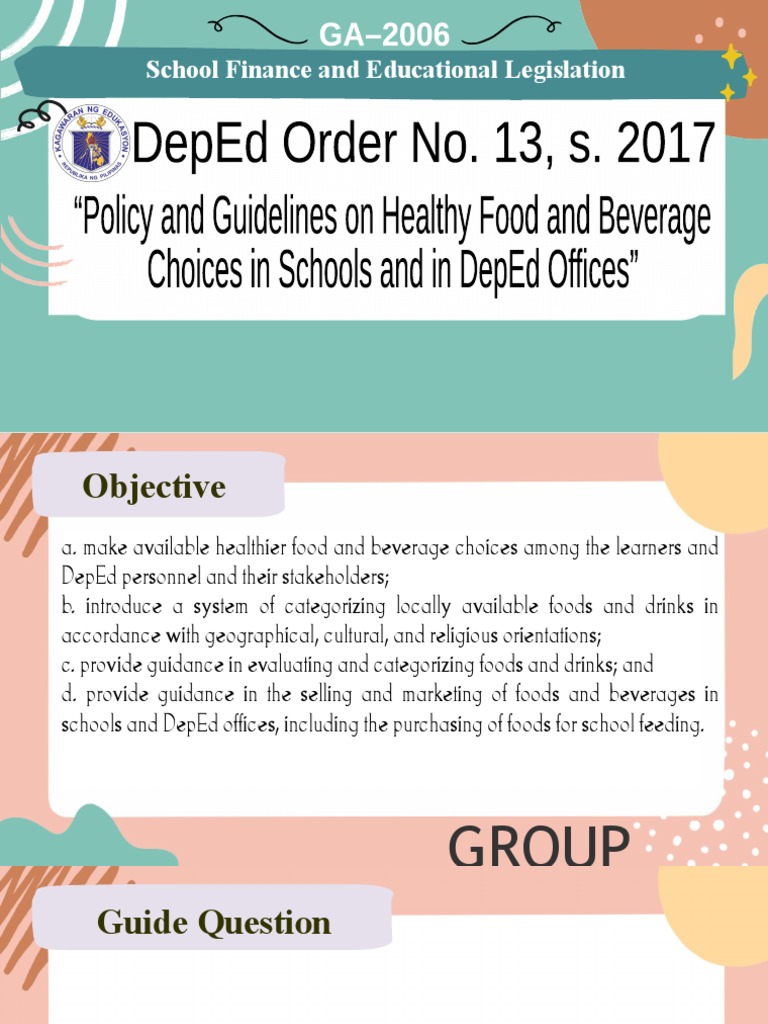 DepEd Order No. 13 S. 2017 | Download Free PDF | Fat | Diet & Nutrition