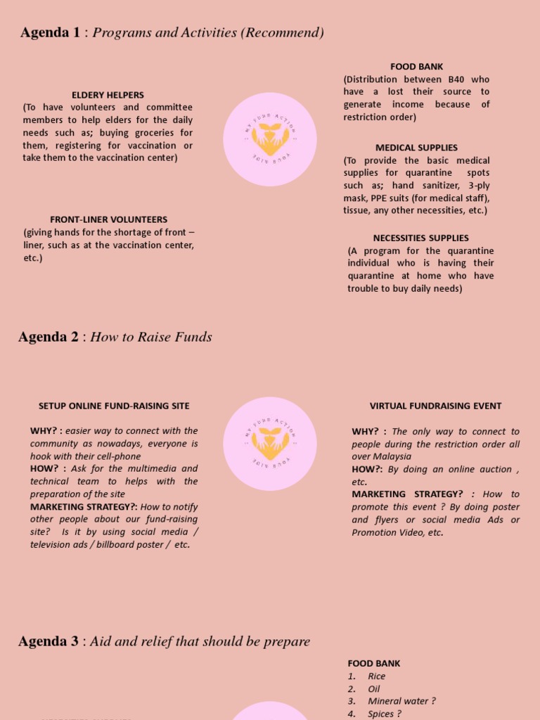 Meeting Agenda Idea PDF Fundraising Pandemic