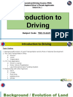 TDC 15 S 01 Introduction To Driving