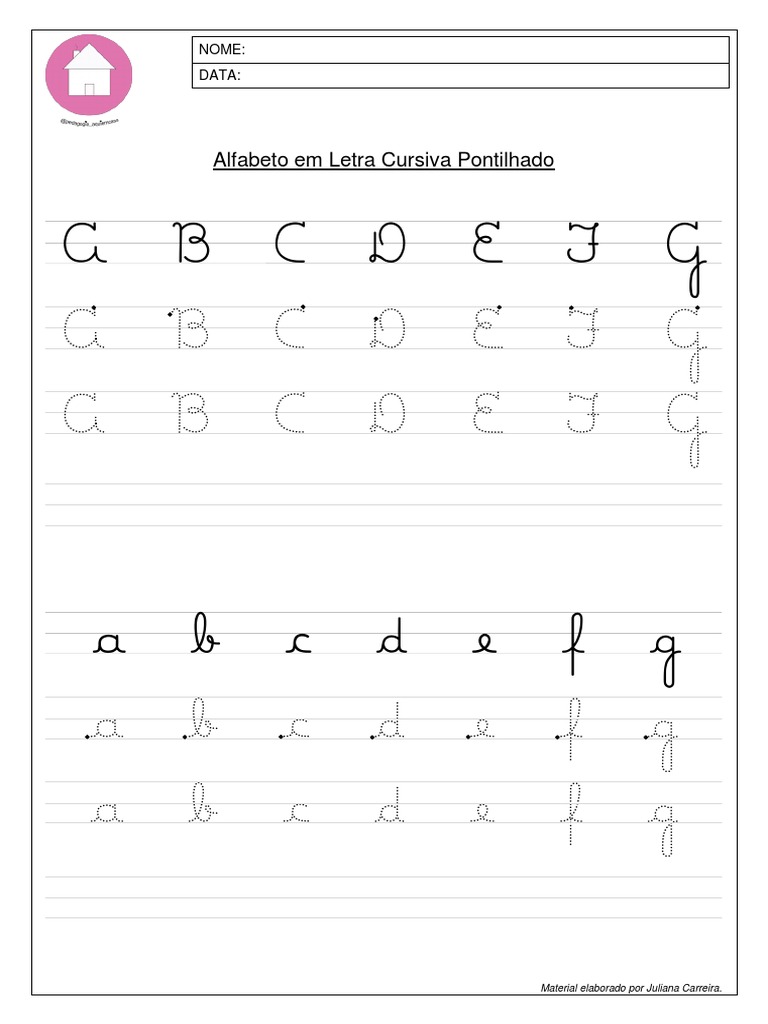 Alfabeto em Letra Cursiva Pontilhado | PDF