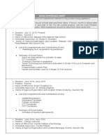 CS Form No 212 Work Experience Sheet ESPEJON - 2022-2023 Antic