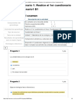 Examen - (AAB01) Cuestionario 1 - Realice El 1er Cuestionario en Línea - Cuestionario1 B1 ECOLOGIA