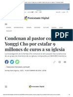 Condenan Al Pastor Coreano Yonggi Cho P... Ros A Su Iglesia - Protestante Digital