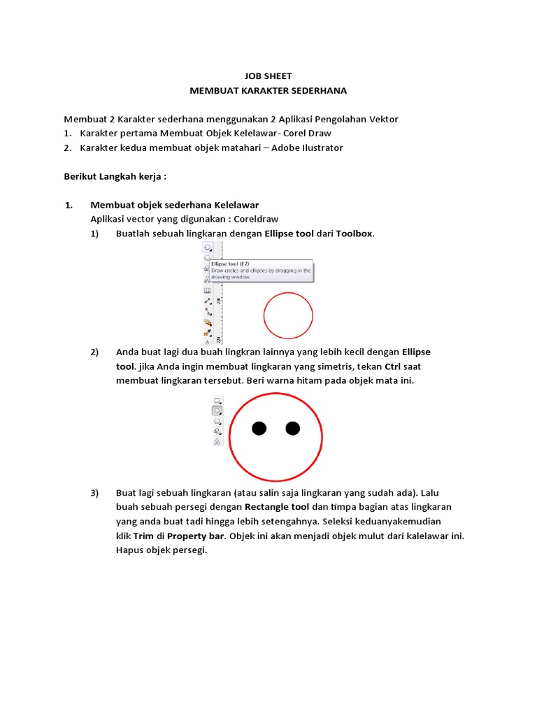 Job Sheet Karakter Sederhana | PDF