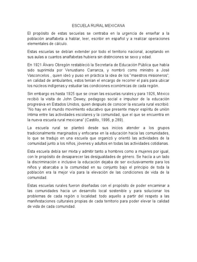 La Escuela Rural Mexicana y su Impacto | PDF | México | Literatura