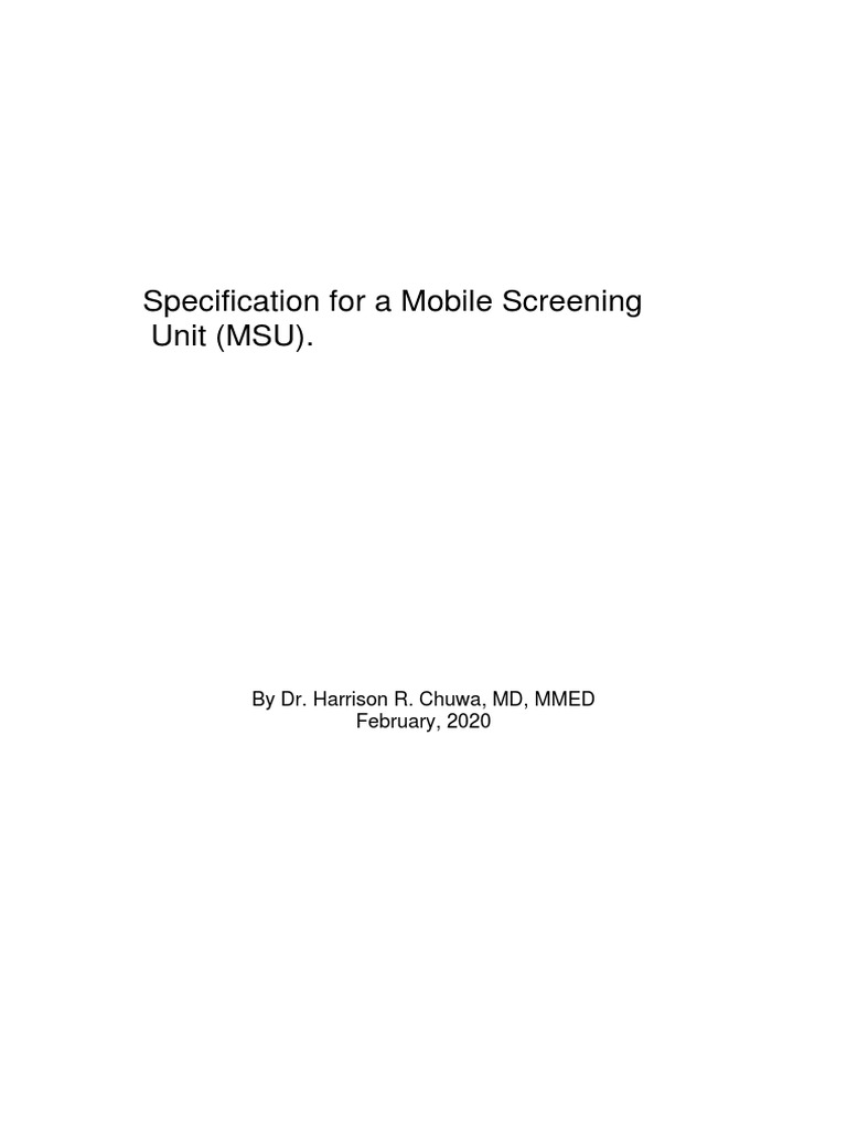 Specification manual for a mobile screening unit msu pdf mains