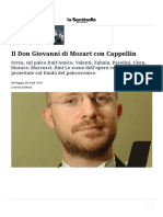 Il Don Giovanni Di Mozart Con Cappellin - La Sentinella Del Canavese