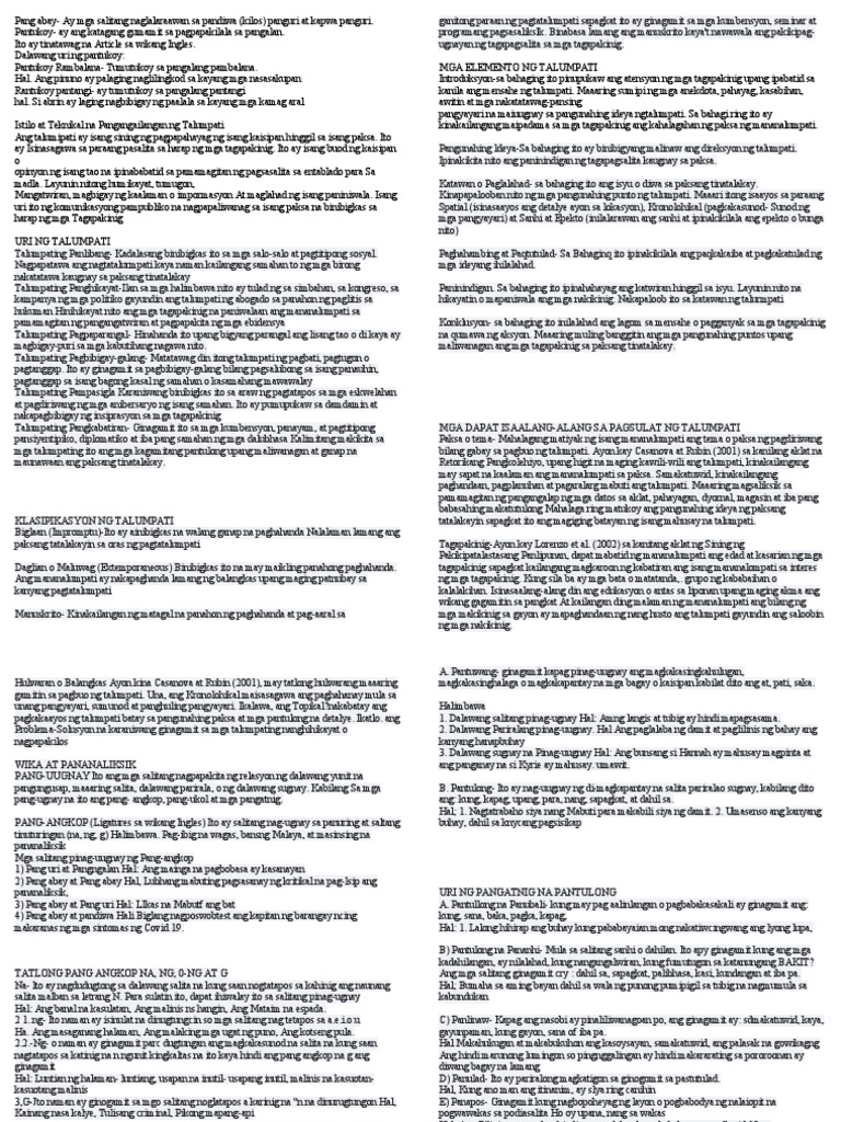 Filipino Notes | PDF