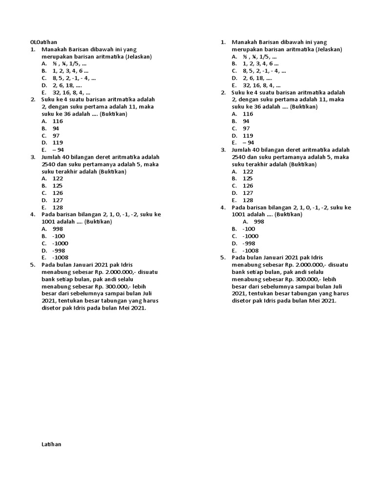Latihan Soal | PDF