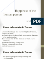 Ultimate Happiness of The Human Person