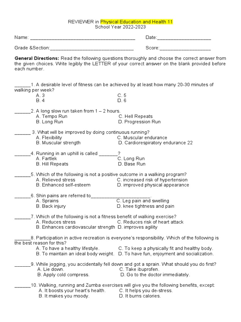 Nat Reviwer P.E. and Health 11 Download Free PDF Track And Field