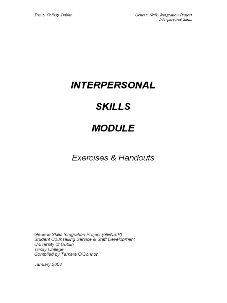 Interpersonal Skills Exercises Guide | PDF | Nonverbal Communication ...