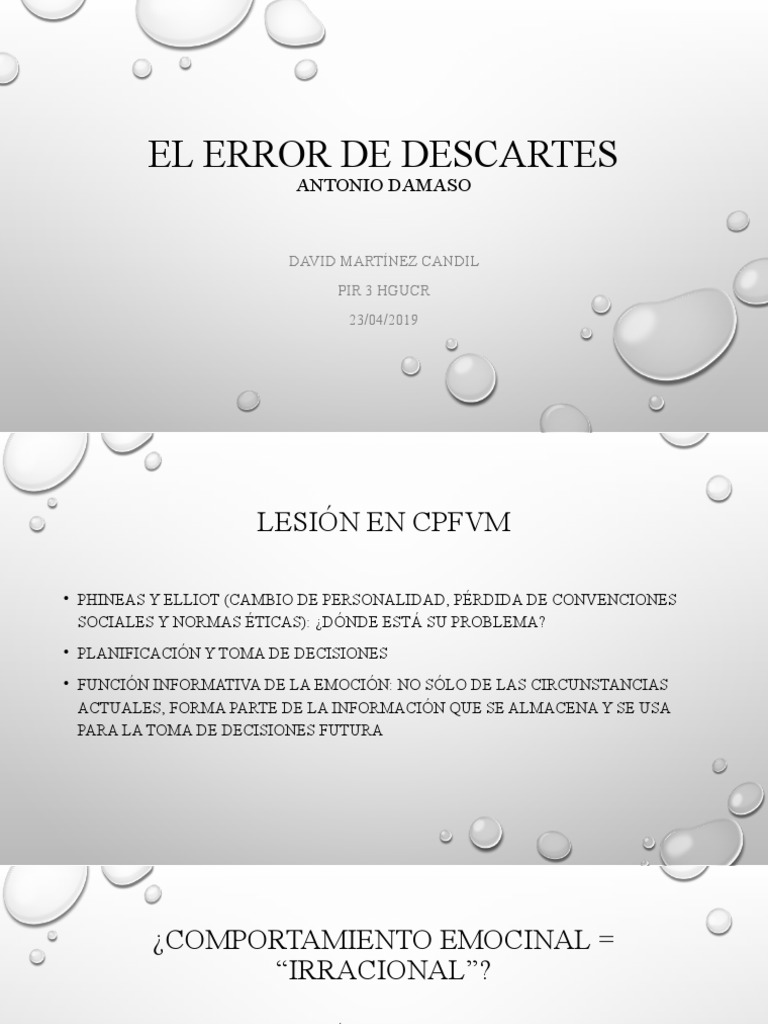 El error de descartes pdf las emociones toma de decisiones