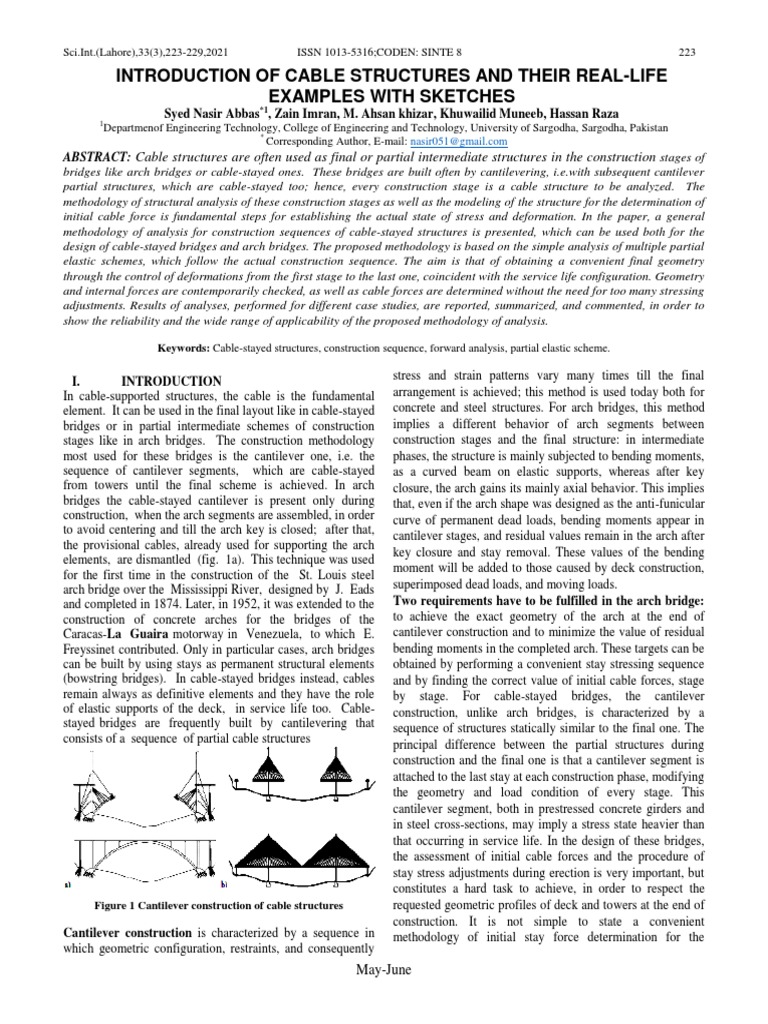 Cable Structures: A Technical Overview | PDF | Science & Mathematics ...