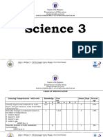 Science 3 - Table of Specifications