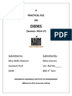 DBMS Practical File on Access Basic, Tables, Forms, Queries and Reports