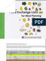 Food Exchange Lists for Meal Planning