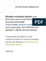 Aplicatii Ale Efectelor Curentului Electric