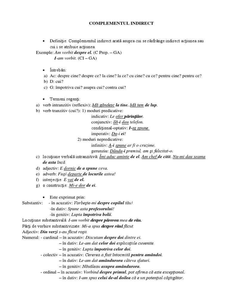 O - Complement Indirect | PDF