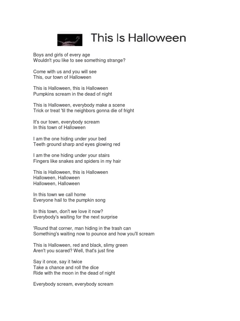 Halloween Lyrics 