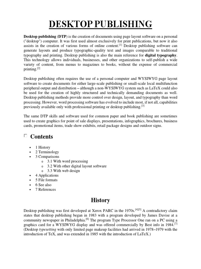 Desktop Publishing Desktop Publishing (DTP) Is The Creation of