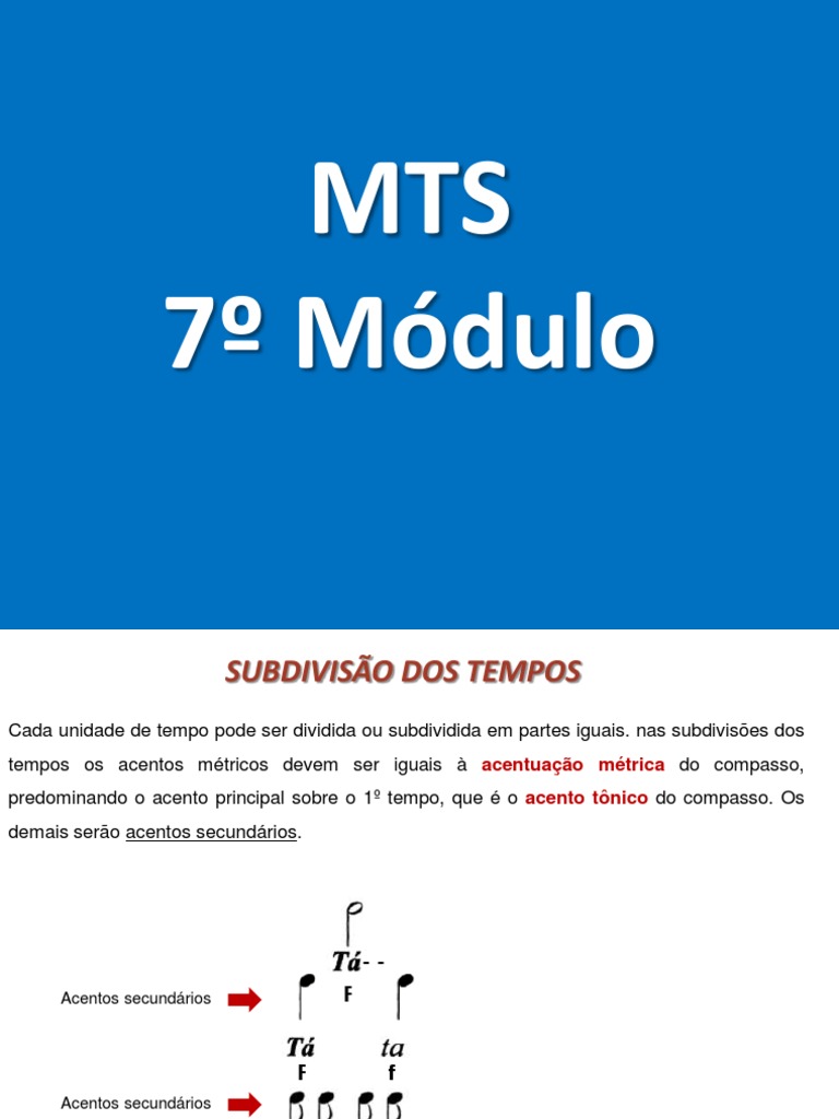MTS - Módulo 7 | PDF | Composições musicais | Ritmo e métrica