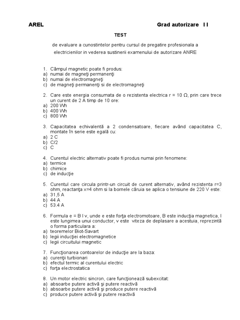 Chestionar GR II Var2 | PDF