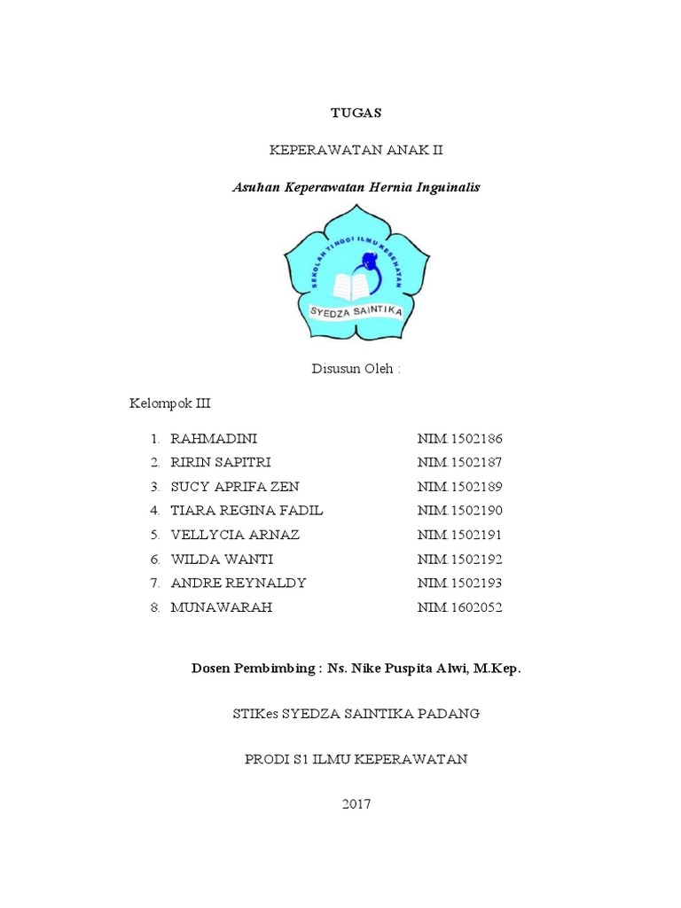 Asuhan Keperawatan Hernia Inguinalis Pada Anak Pdf