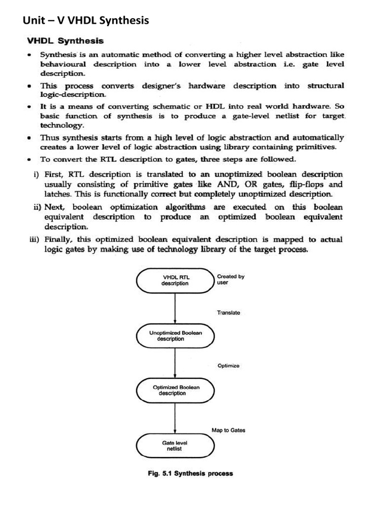 Vlsi UnitV PDF Hardware Description Language Electronic Circuits