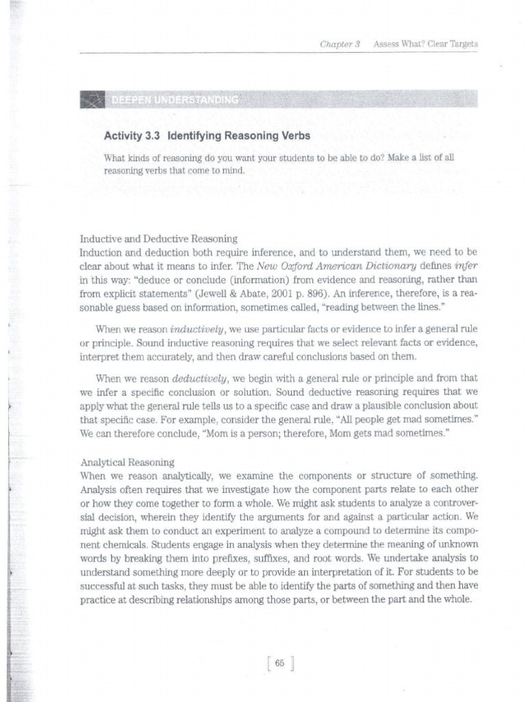 Module 5 Identifying Reasoning Verb Deepen Understanding PDF