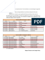 Boletines notas 1a evaluación horarios salida 21 diciembre