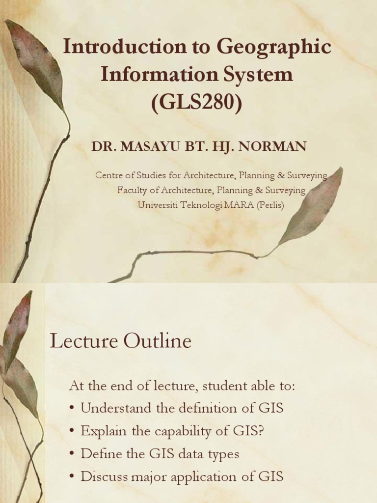 Chap 1 - Introduction To Geographic Information System | PDF ...