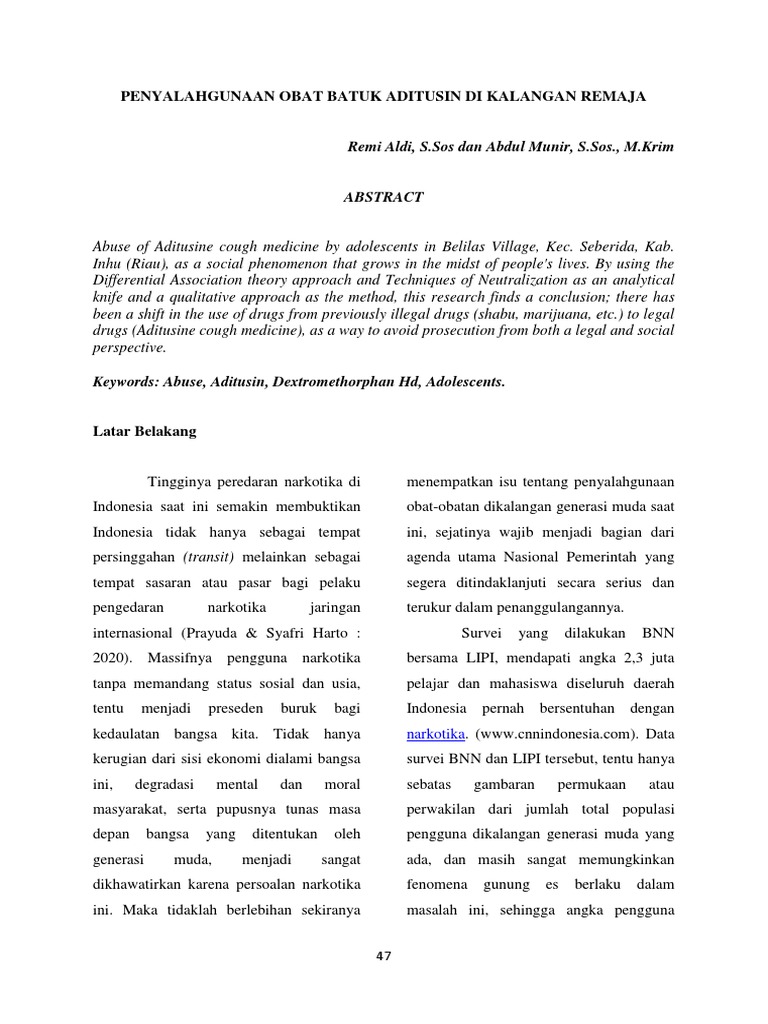 Penyalahgunaan dextro pdf