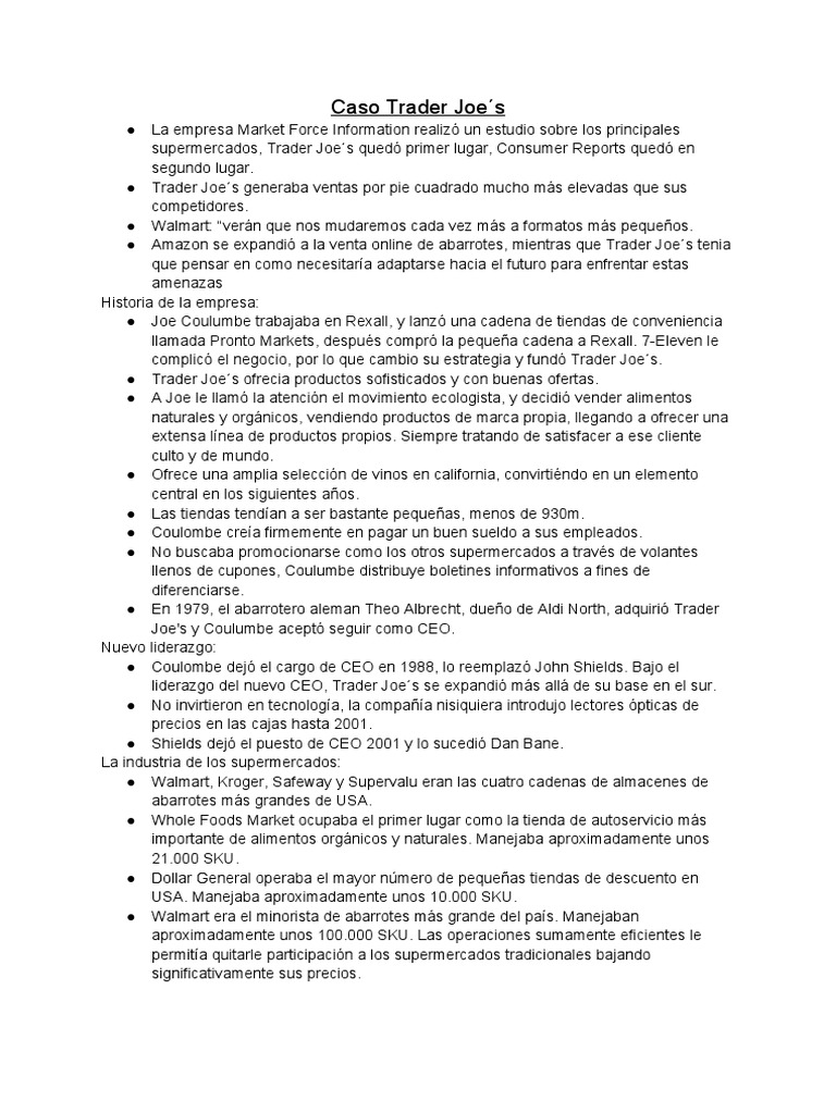 Caso Trader Joe S PDF