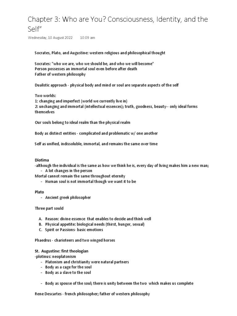 Understanding The Self Notes | PDF