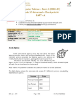 Computer Science - Term 1 (2020 - 21) Grade 10 Advanced - Checkpoint 4 Part - A